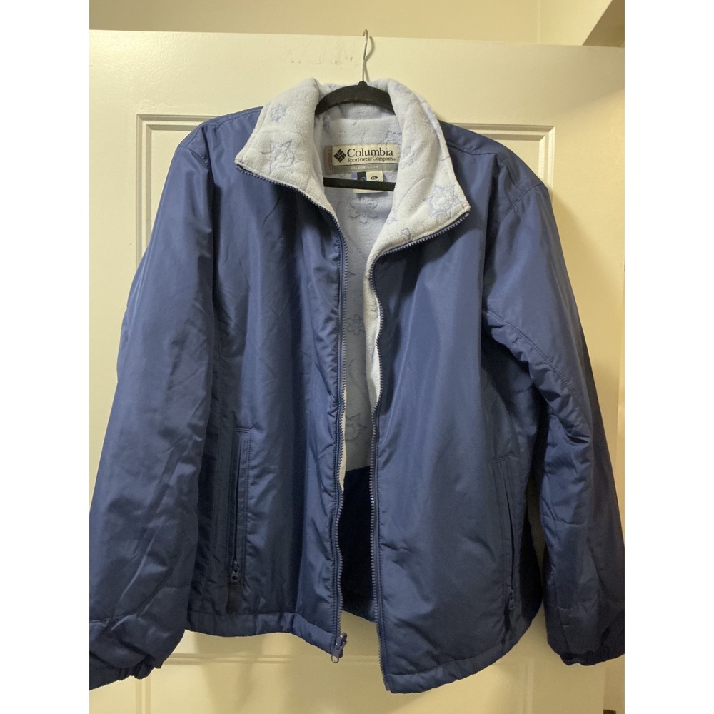 Columbia Vertex Interchange Jacket Womens XL Navy Blue Fleece Line Full Zip Core